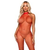 BODYSTOCKING LEG AVENUE RACER COLLO TAGLIA UNICA - ROSSO
